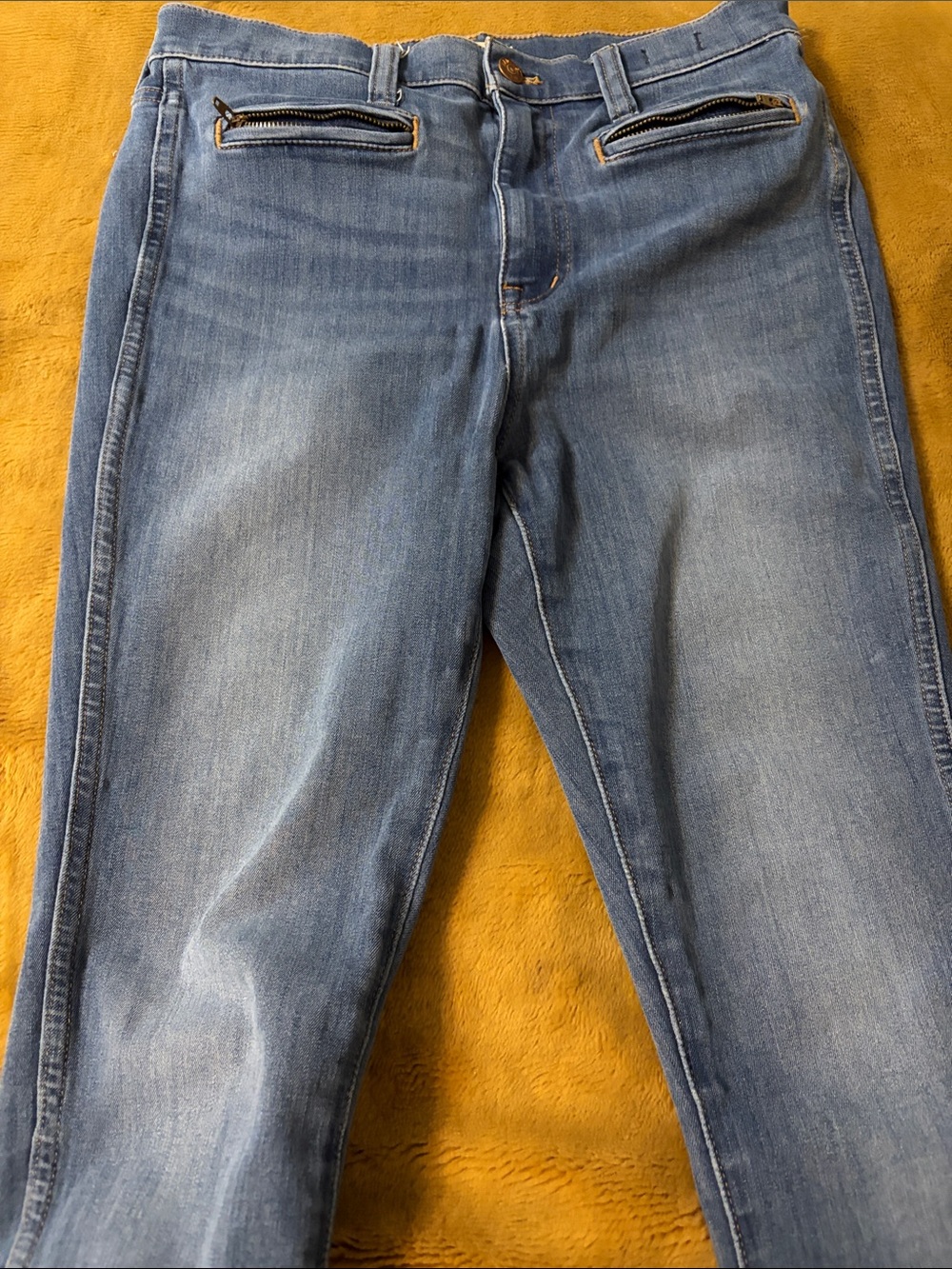 Madewell Light Blue Skinny Jean Jeggings with Zip Pocket Detail size 28
